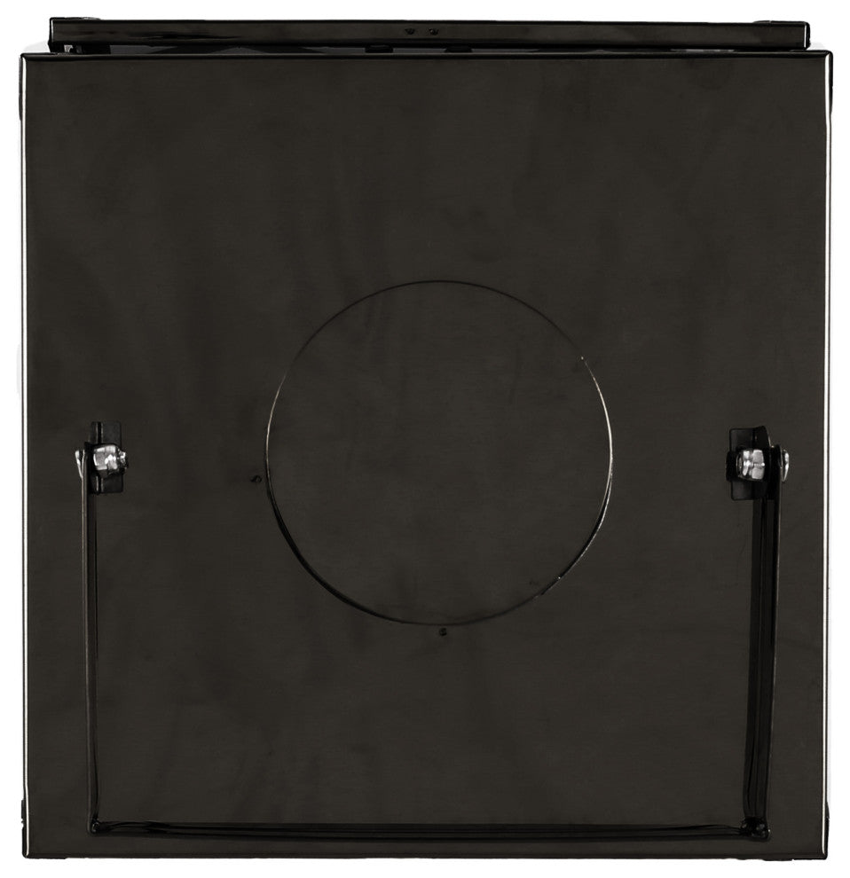 Cecil Outdoor 14" Modern Stainless Steel Lantern, Black