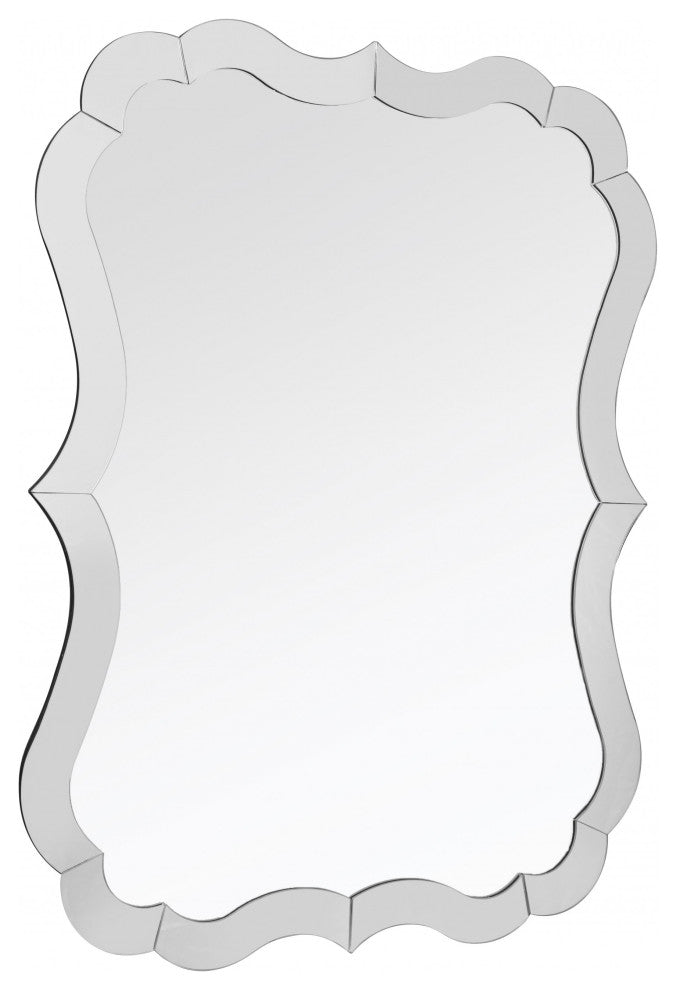 Scalloped Frameless Wall Mirror