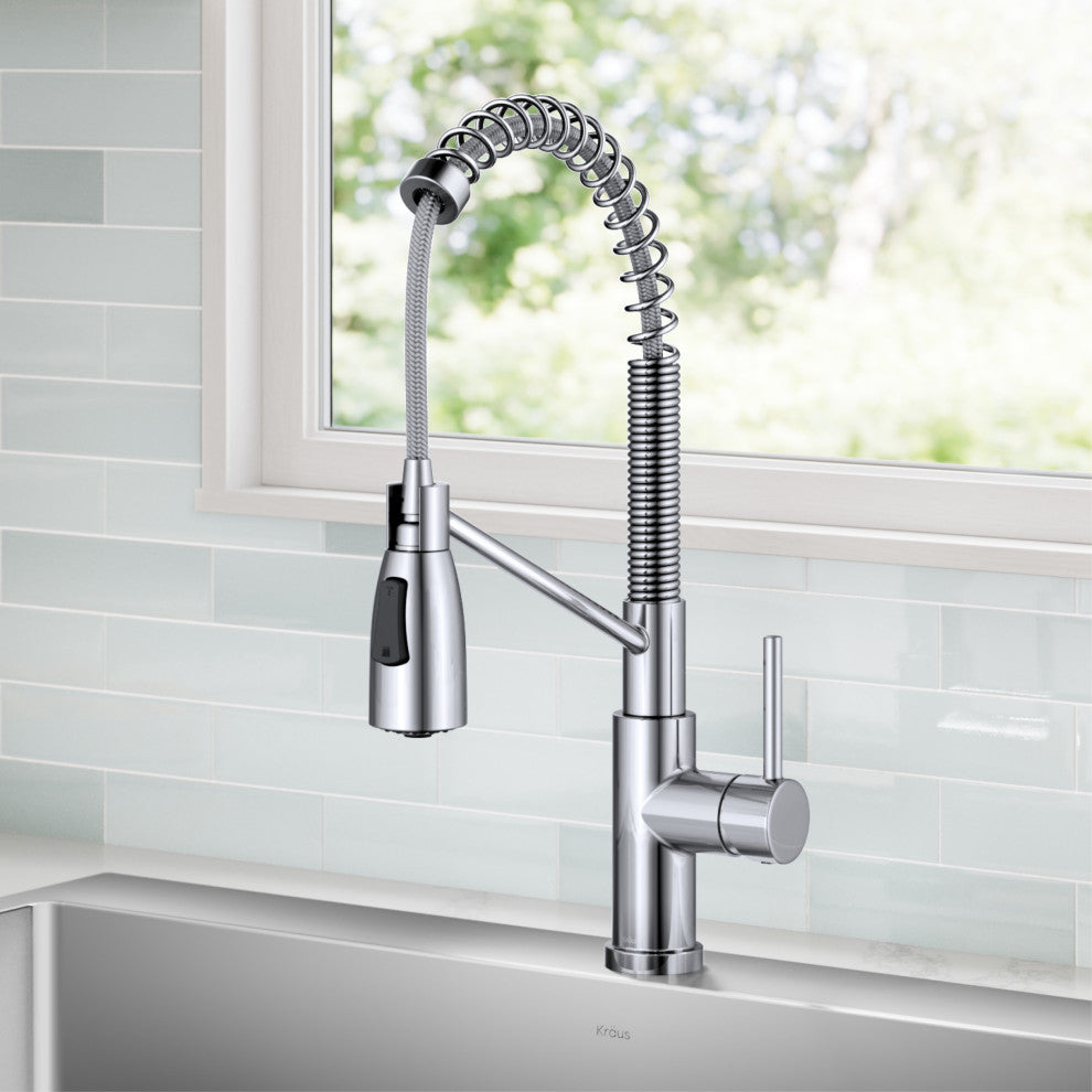 KRAUS Coda Commercial Style 2-Function 1-Handle Pull Down Kitchen Faucet, CH