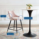 Counter Stool Chair, Set of 2, Velvet, Pink, Modern, Bar Cafe Bistro Restaurant
