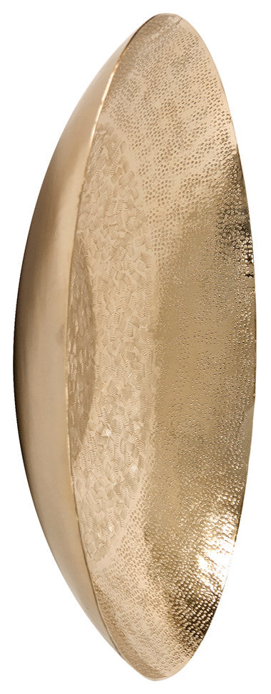 Howard Elliott Gold Aluminum Decorative Bowl with Chisel Texture - Small