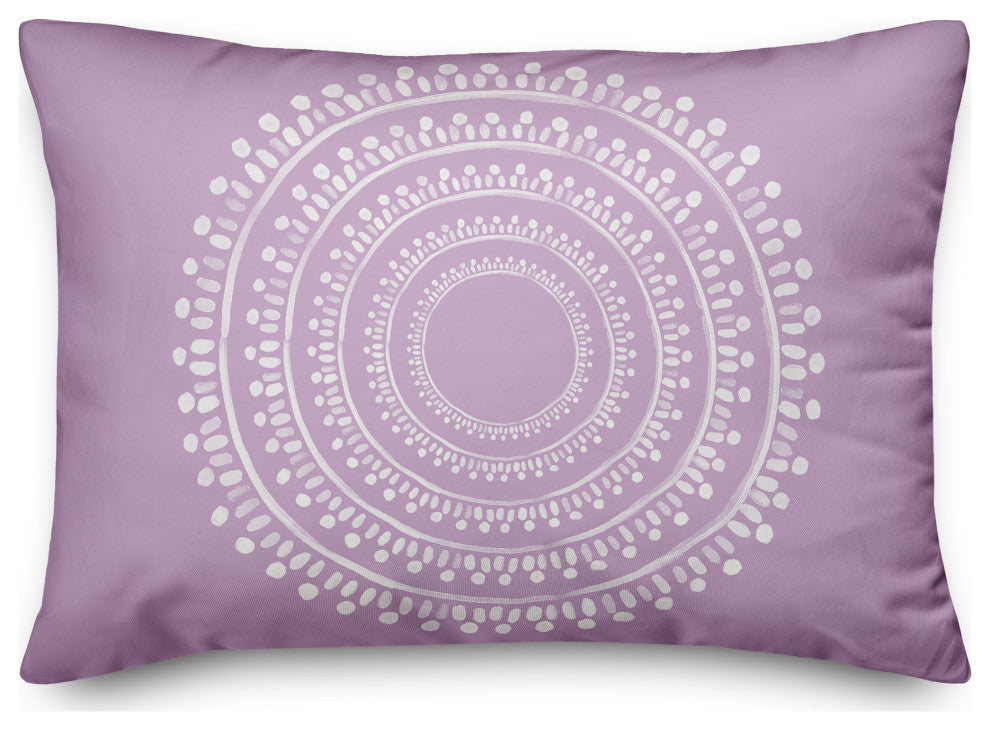 Centered Purple Boho Circle 20x14 Spun Poly Pillow