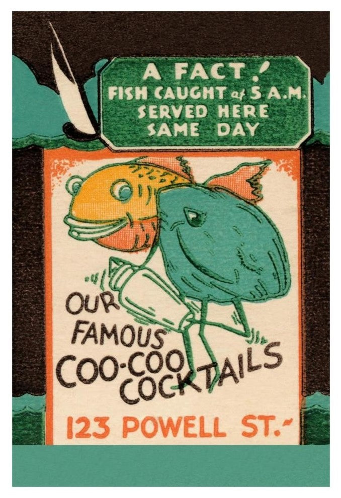"Our Famous Coo-Coo Cocktails" Print by Vintage Booze Labels, 31"x46"
