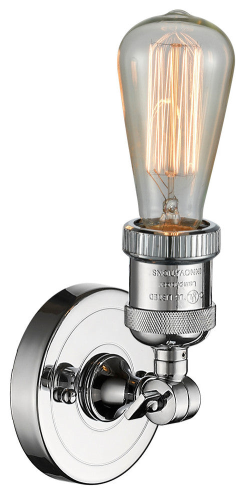 Bare Bulb 1-Light ADA Compiant Sconce, Polished Chrome