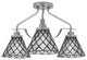 Odyssey 3 Light Semi Flush Mount, Brushed Nickel, 7" Diamond Ice Art Glass