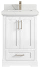Boston 24 Single Sink Bathroom Vanity, White 2" Calacatta Laza