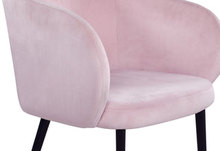 Louise Velvet Dining Chair, Pink
