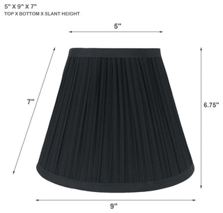 Softback Mushroom Pleated Lamp Shade, 5x9x7", Black, Single
