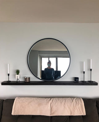 Rustic, Floating Shelf, 2" Thick x 8" Deep, with Mounting, Black, 72"