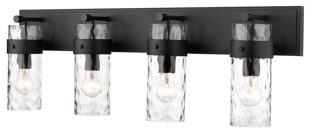 Zlite 3035-4V-MB 4-Light Vanity, Clear