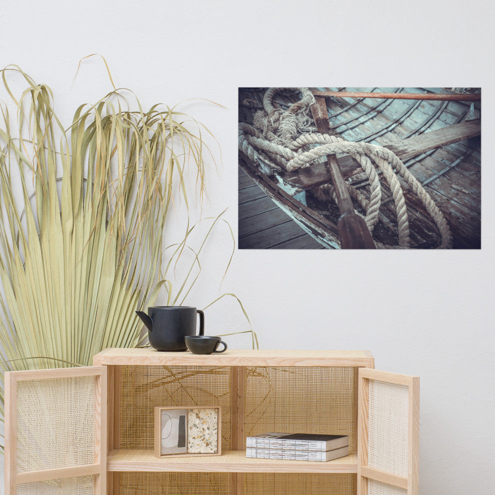 Vintage Boat Oars and Ropes Nautical Photo Loose Wall Art Prints, 24" X 36"
