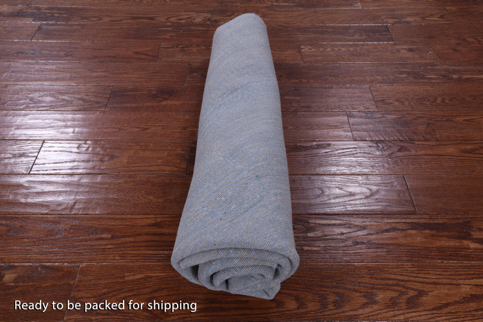 6' Round Wool and Silk Handmade Savannah Grass Rug Q11466