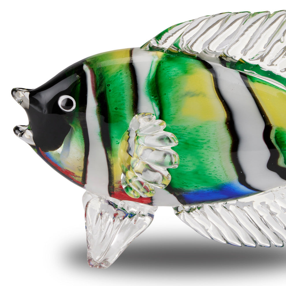 Rialto Green Glass Fish, 2-Piece Set