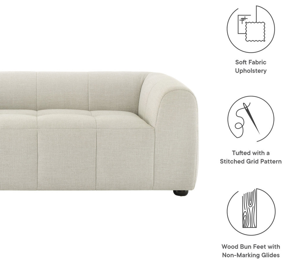 Liana Upholstered Fabric Loveseat, Linen