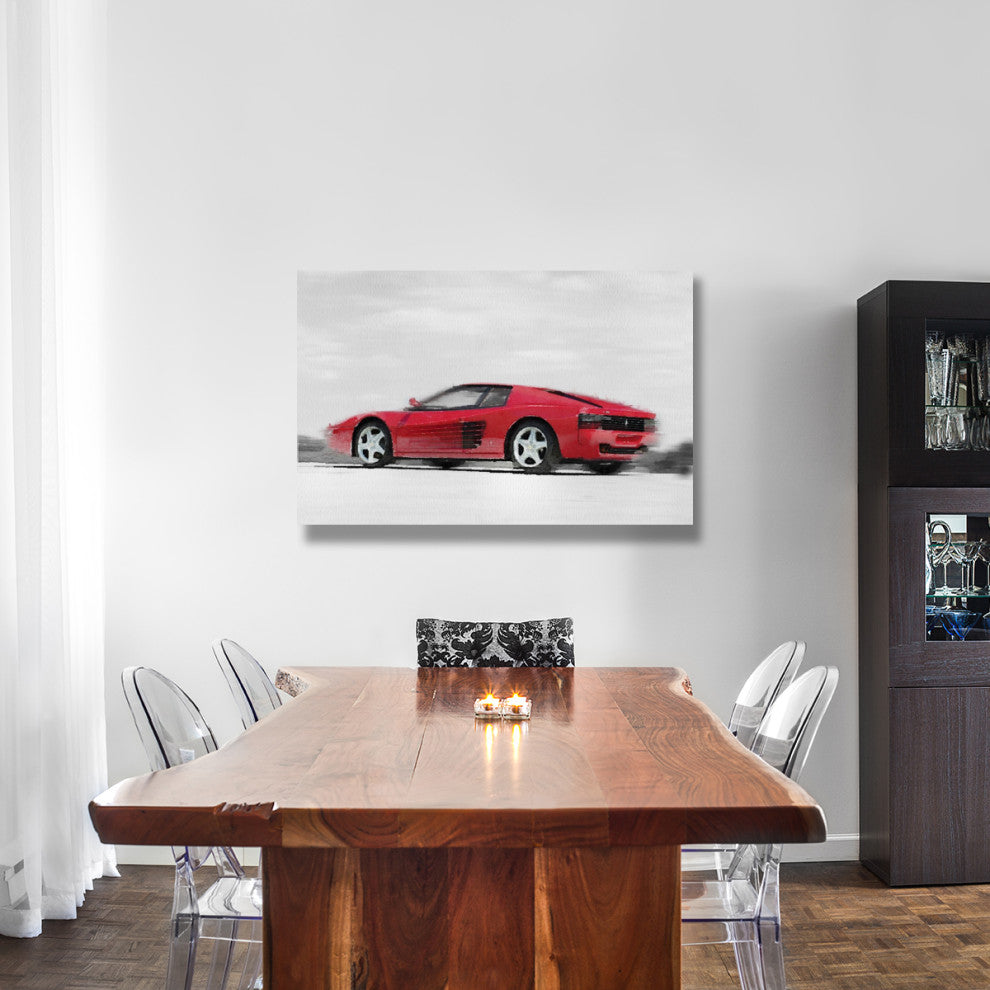 "Ferrari 512 TR Testarossa Watercolor" Fine Art Print