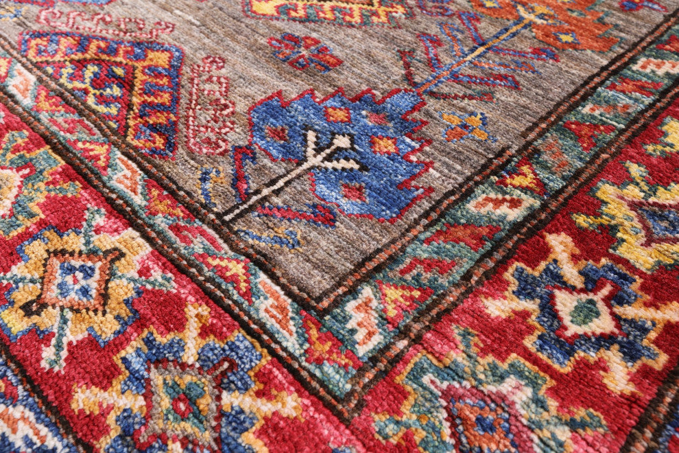 2' 8" X 9' 1" Runner Super Kazak Hand Knotted Wool Rug Q7712