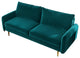 The Yokun III Velvet Round Arm Sofa, Teal Blue