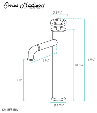 Avallon 12" Single Handle, Bathroom Faucet, Brushed Nickel
