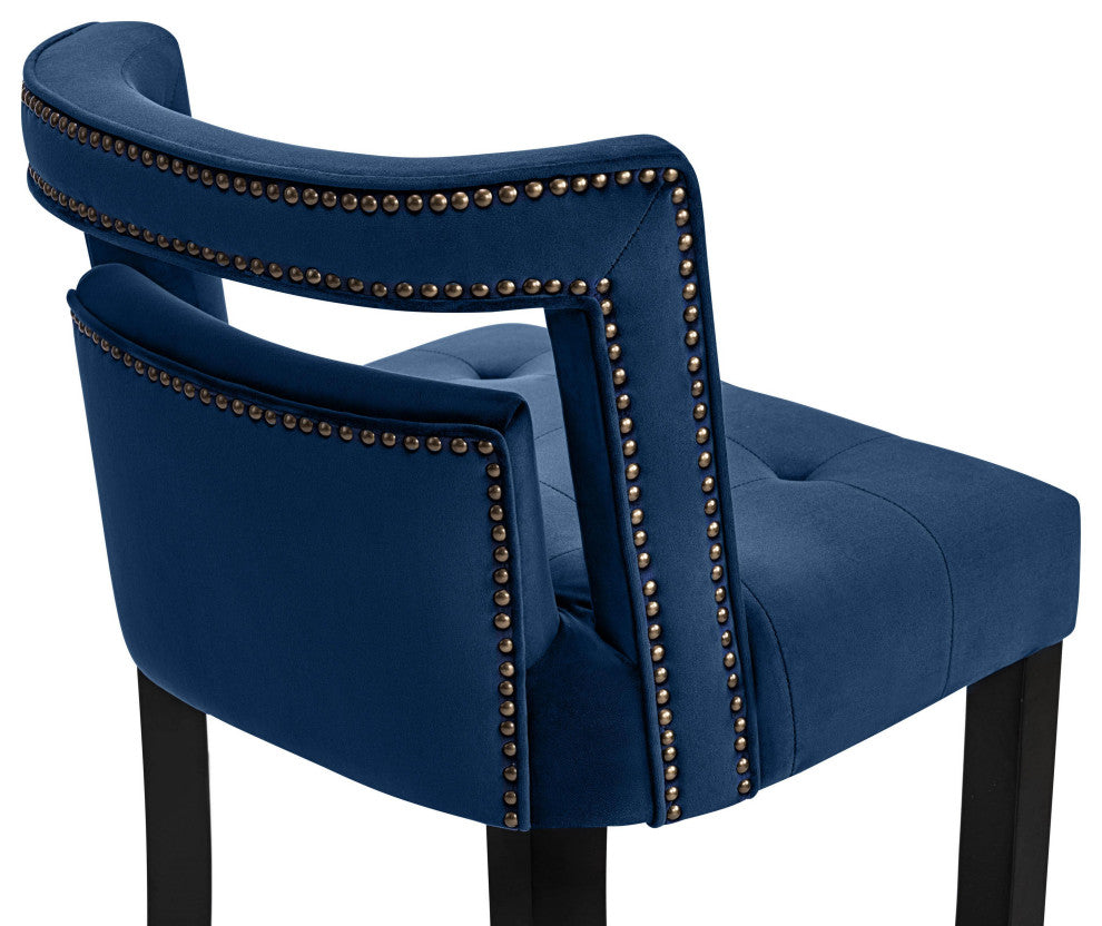 TOV Furniture Hart Navy Velvet Bar Stool