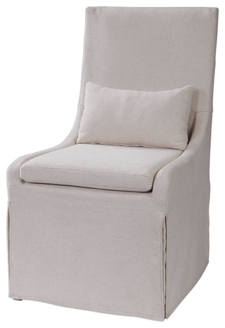 Uttermost Coley White Linen Armless Chair