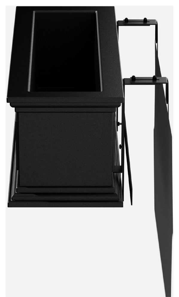 Brixton Window Box Planter With Bracket, 36", Black, 36 Inch, 2 Pack