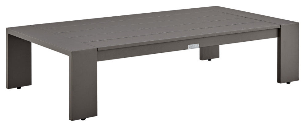 Mongo 4-Piece Outdoor Patio Furniture Set, Dark Brown Aluminum With Cushions, Brown