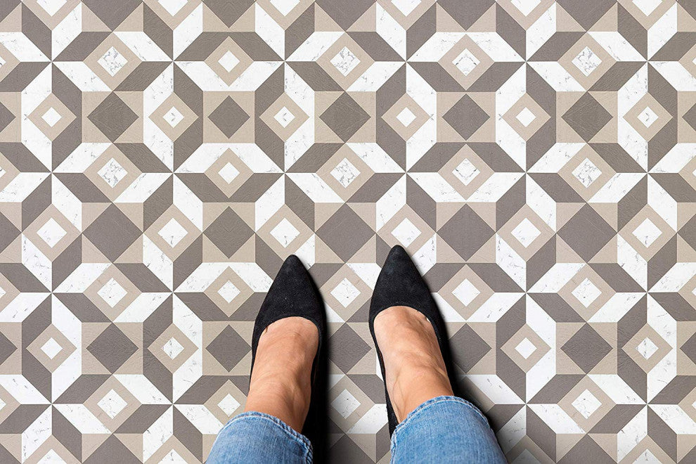 Achim Home Furnishing Retro 12" x 12" Self Adhesive Floor Tiles Prism Marble 20