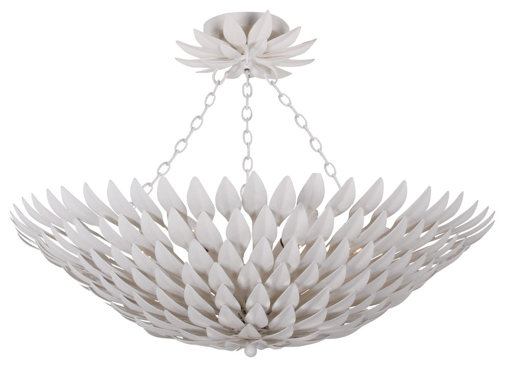 Broche 6 Light Ceiling Mount in Matte White