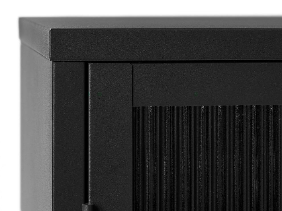 Metal & Glass 55" Display Cabinet, Black