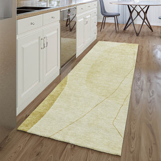 Premium Machine Washable Mayfield AMF696 Gold 2'3" x 7'6" Runner Rug