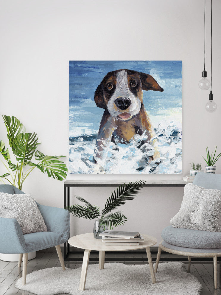 "Carter's Beach Day" Painting Print on Wrapped Canvas, 24x24
