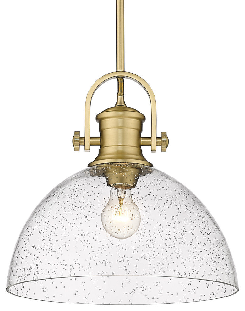 Golden Lighting 3118-L SD Hines 1 Light 13-1/2"W Pendant - Brushed Champagne