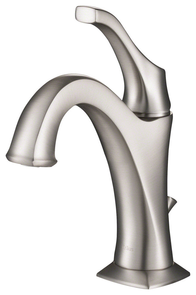 Arlo Single Handle 1-Hole Bathroom Basin Faucet, Lift Rod Drain, SFS Steel