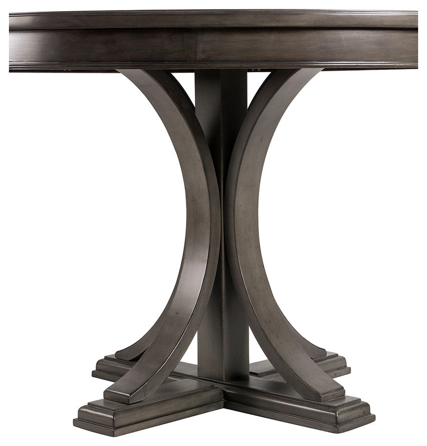 TATEUS 44" Round Dining Table, Solid Wood Finish Classic Design, Grey