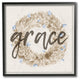 "Grace Floral Wreath" 12x12, Framed Giclee Texturized Art