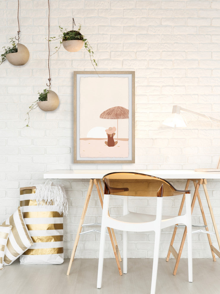 "Under a Nipa Hut" Framed Painting Print, 12x18