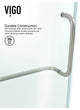 VIGO Pacifica 48"D x 36"W x 79"H Frameless Hinged Shower Enclosure, Brushed Nickel, Right Base