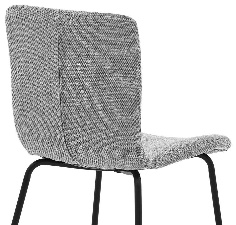Messina and Gillian Light Gray Fabric 5-Piece Rectangular Dining Set