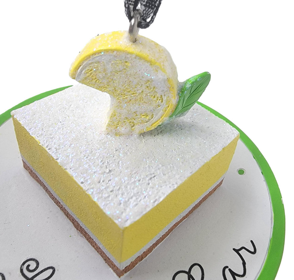 Luxe Lemon Pie Cake Dessert Ornament Vintage Style Food Cake Diner 3 in, Lemon Bar