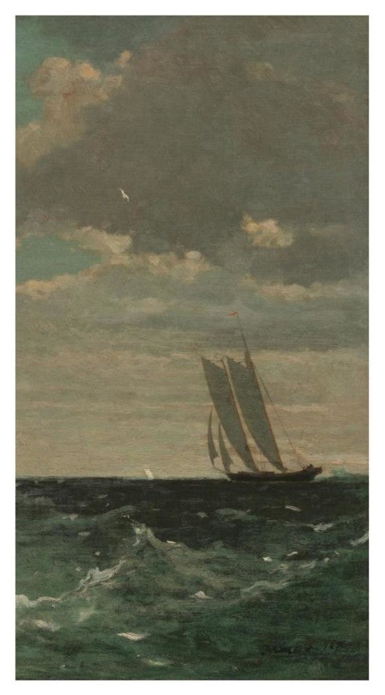"Breezing Up (right)" Digital Paper Print by Winslow Homer, 21"x38"