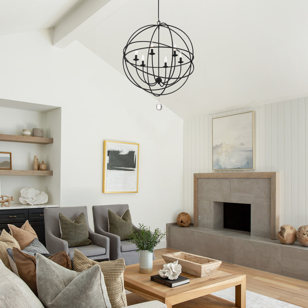 Solaris 6 Light Black Chandelier