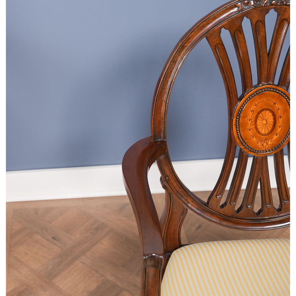 Round Back Inlaid Arm Chair