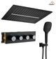 Multifunctional concealed large overhead spray luxury shower system, Matte Black