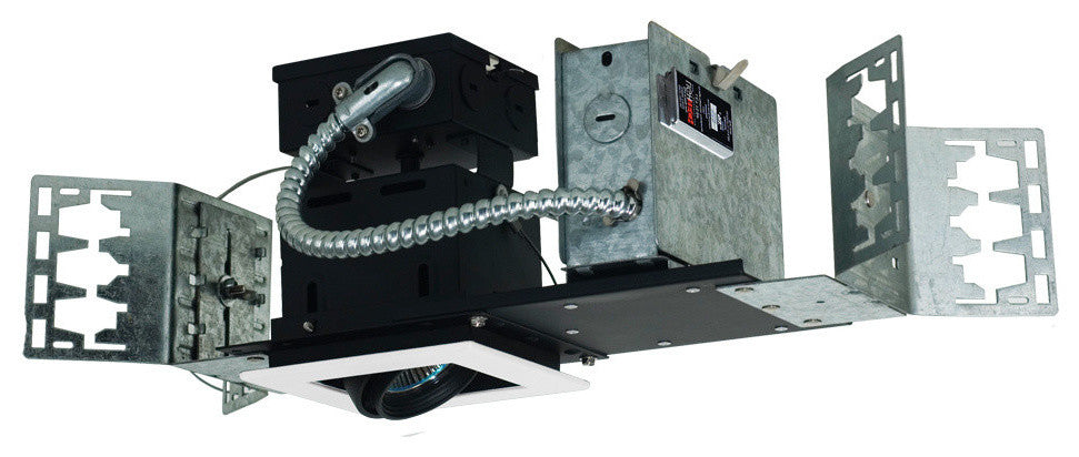 Light Linear New Construction, White Trim, Black Gimbal, Black