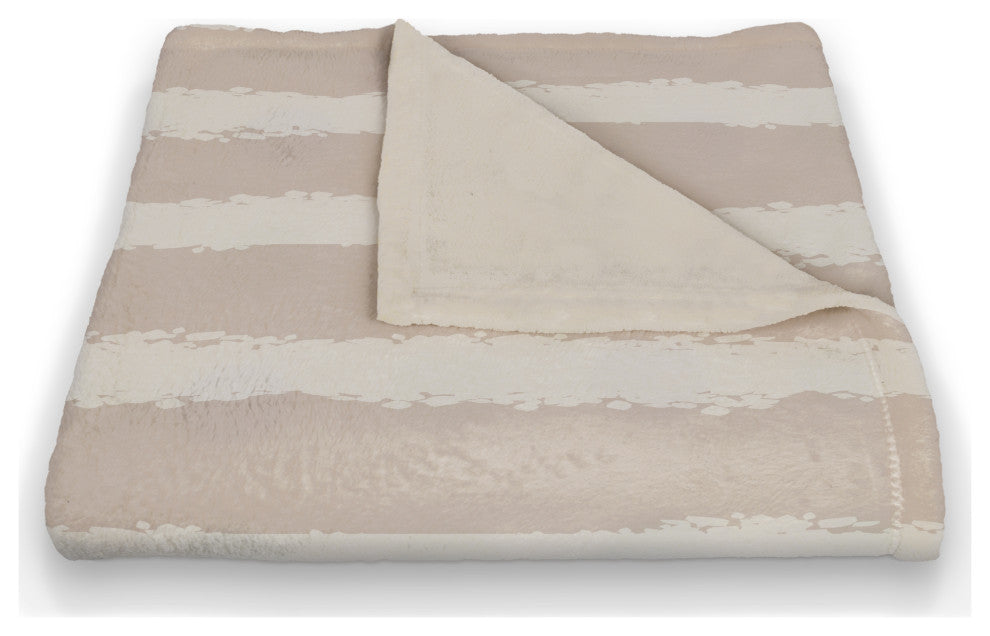 Gray Stripes on White 50x60 Coral Fleece Blanket