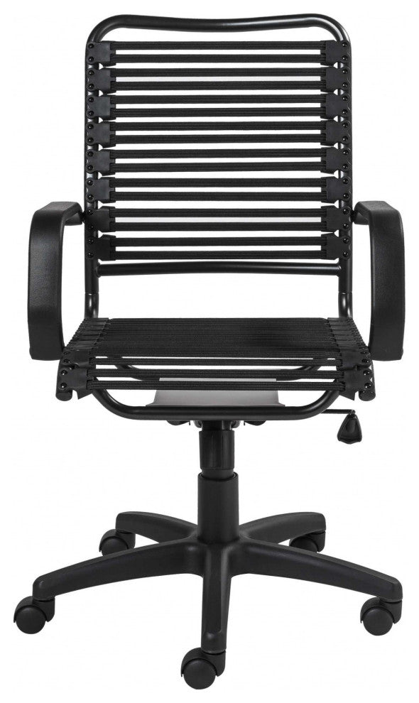 Black Adjustable Swivel Bungee Rolling Office Chair