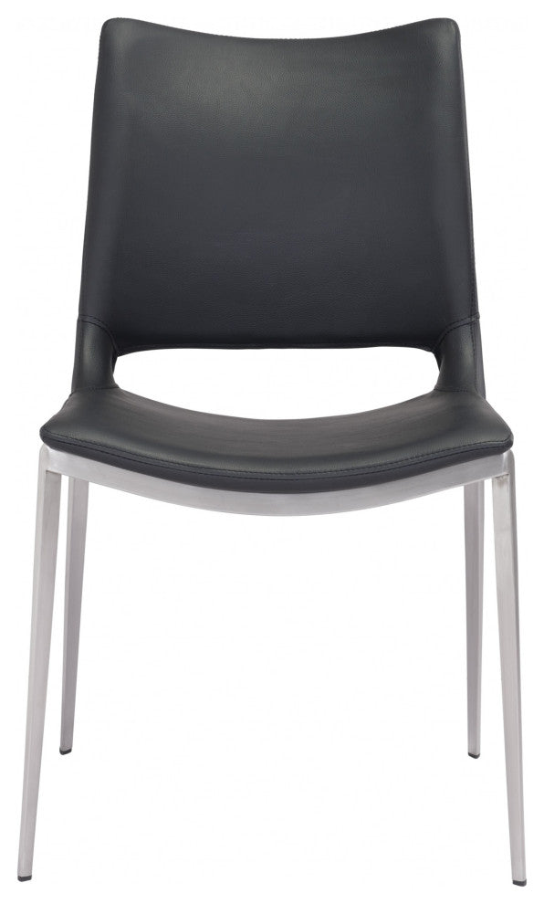 Cradle White Faux Leather Side or Dining Chairs Set of 2