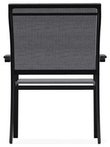 Bazza Sling Stackable Outdoor Dining Chair, Augustine Pewter/Black