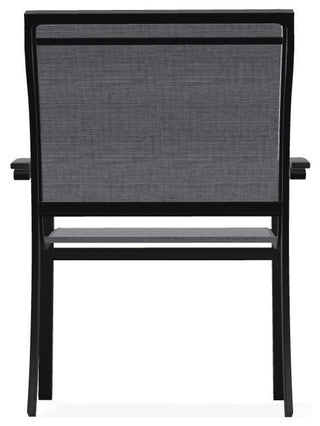 Bazza Sling Stackable Outdoor Dining Chair, Augustine Pewter/Black