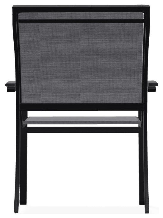 Bazza Sling Stackable Outdoor Dining Chair, Augustine Pewter/Black